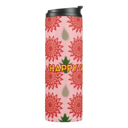 Custom Spring Flower Women's Day Pattern Thermosbeker (Gedraaid links)