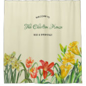 Custom Spring Summer Floral Shower Curtain Douchegordijn (Voorkant)