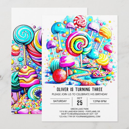 Custom Sprinkles Zoete Verjaardag Kaart (Voorkant / Achterkant)