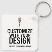 Custom Square Business Blank Company Branded Sleutelhanger (Achterkant)