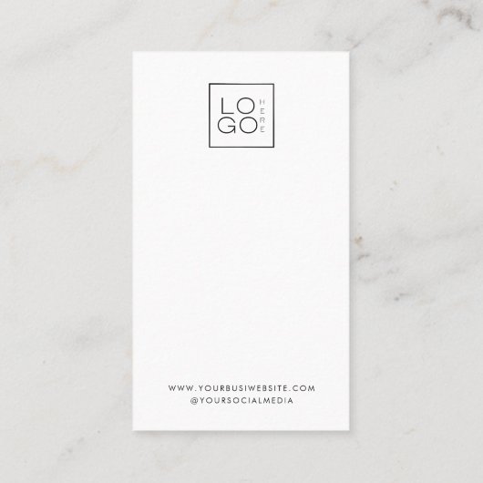 Custom Square Business Logo minimalist Klant Klantenkaartje (Achterkant)