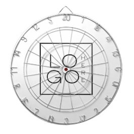 Custom Square Business Logo minimalist Plain White Dartbord