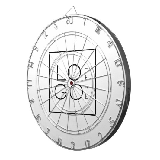 Custom Square Business Logo minimalist Plain White Dartbord (Voorkant Rechts)