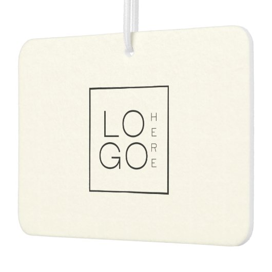 Custom Square Business Logo minimalist Plain White Luchtverfrisser (Links)