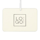 Custom Square Business Logo minimalist Plain White Luchtverfrisser (Voorkant)