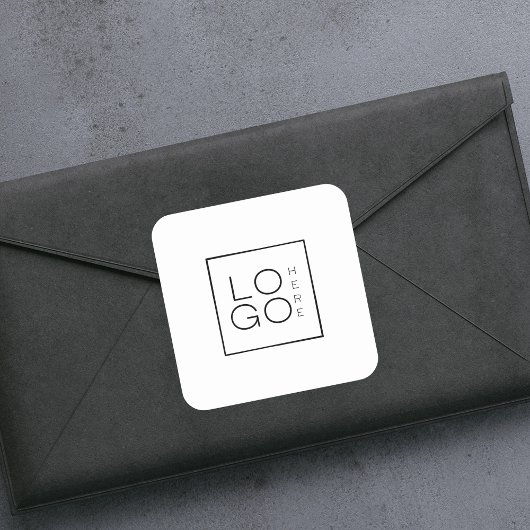 Custom Square Business Logo minimalist Plain White Vierkante Sticker