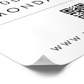 Custom Square Business Logo Welkomsttijden Foto Poster (Hoek)