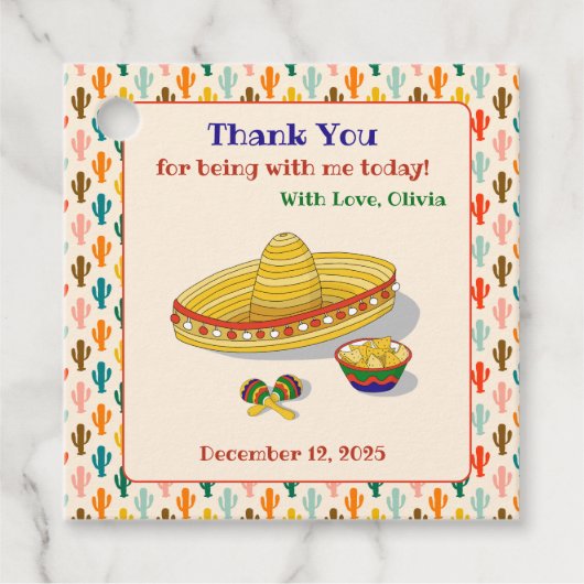 Custom Square Fiesta Dank u Label (Voorkant)