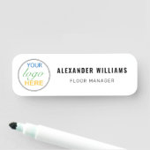 Custom Square Logo en medewerker Naamplaatje (In situ)