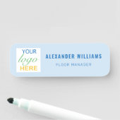 Custom Square Logo en medewerker Naamplaatje (In situ)