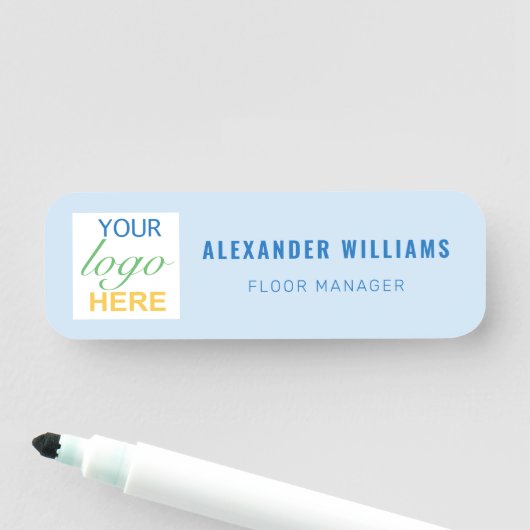 Custom Square Logo en medewerker Naamplaatje (In situ)