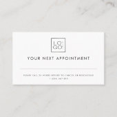 Custom Square Logo Plain Business Afspraak Card Afsprakenkaartje (Voorkant)