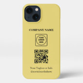 Custom Square Logo QR Code Gold iphone case Hoesje (Achterkant)
