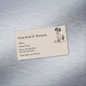 Custom St. Bernard Dog Pet Animal Logo Magnetisch Visitekaartje (Voorbeeld)