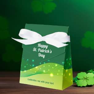 Custom St. Patrick's Day Chic Green Sparkle Party Bedankdoosjes