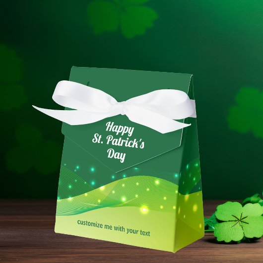 Custom St. Patrick's Day Chic Green Sparkle Party Bedankdoosjes