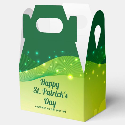 Custom St. Patrick's Day Cool Green Sparkle Party Bedankdoosjes (Geopend)