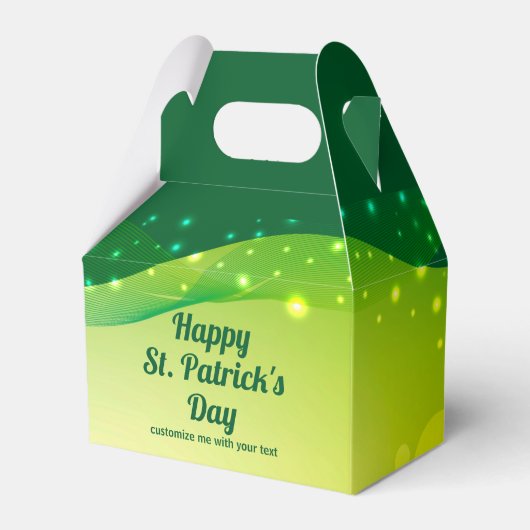 Custom St. Patrick's Day Cool Green Sparkle Party Bedankdoosjes (Voorkant Zijde)