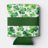 Custom St Patricks Day Green Waterverf Shamrock Blikjeskoeler (Achterkant)