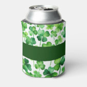Custom St Patricks Day Green Waterverf Shamrock Blikjeskoeler (Blikje Achterkant)