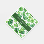 Custom St Patricks Day Green Waterverf Shamrock Servet (Hoek)