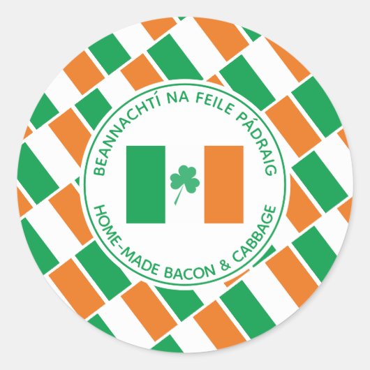 Custom St Patricks Day Home Made Iers Koken Ronde Sticker (Voorkant)