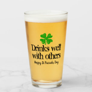 Custom St Patricks Day party bierglas met logo Glas