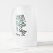 Custom St Patrick's Day Pinup Meisje met Shamrock Matglas Bierpul (Voorkant links)