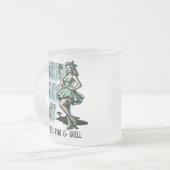 Custom St Patrick's Day Pinup Meisje met Shamrock Matglas Koffiemok (Voorkant links)