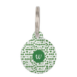 Custom St Patrick's Day Shamrock Heart Wit Groen Huisdierpenning