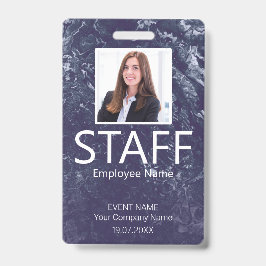 Custom Staff Barcode Event Blue Badge