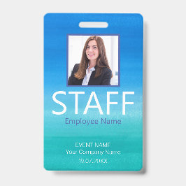 Custom Staff Barcode Event Blue Badge