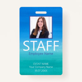 Custom Staff Barcode Event Blue Badge
