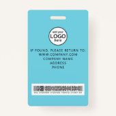 Custom Staff Barcode Event Blue Badge (Achterkant)
