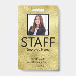 Custom Staff Barcode Event Gold Badge