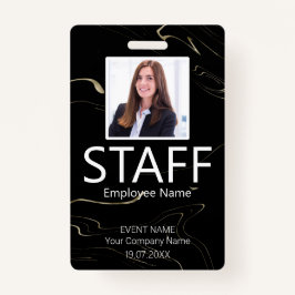 Custom Staff Barcode Event Marbling Badge