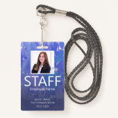 Custom Staff Barcode Event Violet Badge (Voorkant met draagriem)
