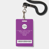 Custom Staff Event Barcode Paarse Badge (Achterkant met lanyard)