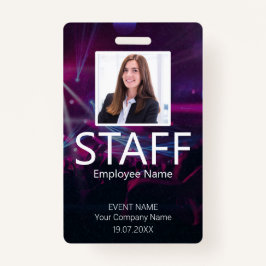 Custom Staff Event Barcode Paarse Badge
