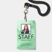 Custom Staff Event Green Badge (Voorzijde met lanyard)