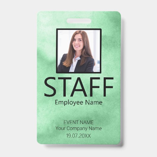 Custom Staff Event Green Badge (Voorzijde)