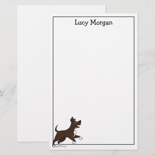 Custom Staffy Lab Cute Dog Art Briefpapier (Voorkant / Achterkant)