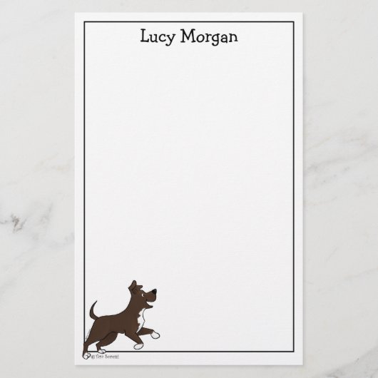 Custom Staffy Lab Cute Dog Art Briefpapier (Voorkant)