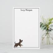 Custom Staffy Lab Mix Cute Dog Art Briefpapier (Staand voorkant)