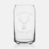 Custom Stag Night Antlers gepersonaliseerd Blikvorm Glas (Achterkant)
