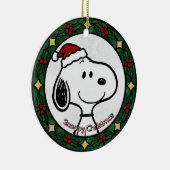 Custom Stained glass effect DOG'S name Christmas  Keramisch Ornament (Rechts)