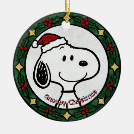 Custom Stained glass effect DOG'S name Christmas  Keramisch Ornament