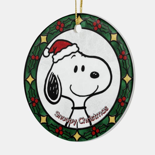 Custom Stained glass effect DOG'S name Christmas  Keramisch Ornament (Links)