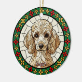 Custom Stained glass effect DOG'S name Christmas  Keramisch Ornament (Links)