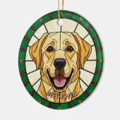 custom Stained glass effect DOG'S name Christmas  Keramisch Ornament (Links)